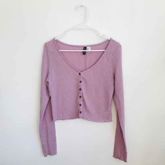 Divided Tops - ✨3 for 20$ H&M Lilac long sleeve crop cardigan